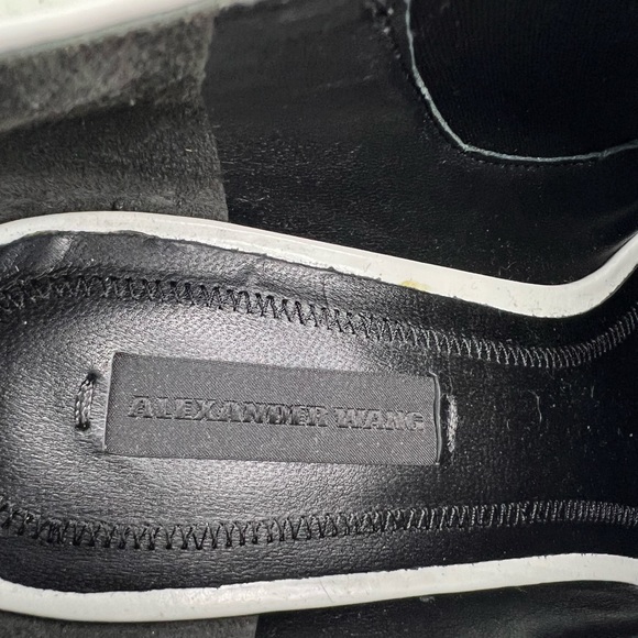 Alexander Wang Kori White Leather Cutout Heel Chelsea Ankle Boots Size 6 - Picture 15 of 16